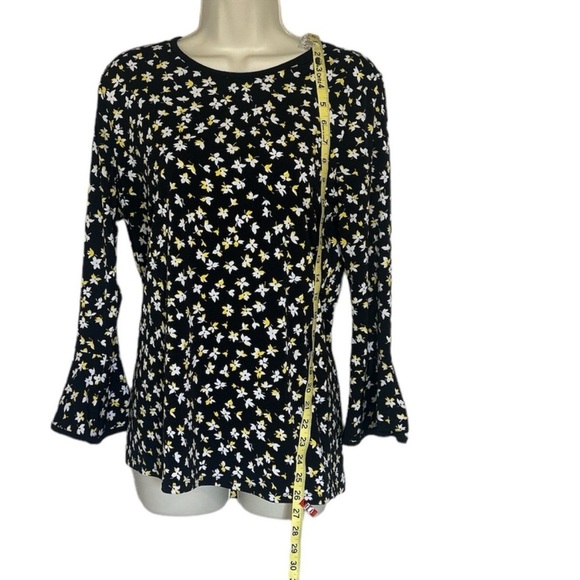 Michael Kors black shirt with floral design size M - Picture 4 of 5